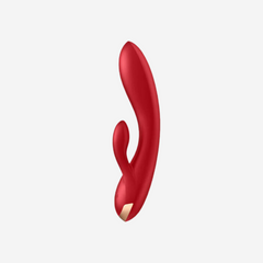 sexy shop Vibratore Con App o Senza Satisfyer Double Flex - Rosso - Sensualshop toys