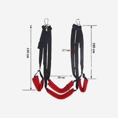 sexy shop Altalena Dell'Amore Bondagerie Per Porta Rosso Nero Altezza regolabile, Cuscinetti Imbottiti e Vellutati - Sensualshop toys