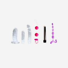 sexy shop Kit Del Piacere Secret Lovers Anello Vibrante Estensione Pene Palline Vibratore Guaina Materiale TPR - Sensualshop toys