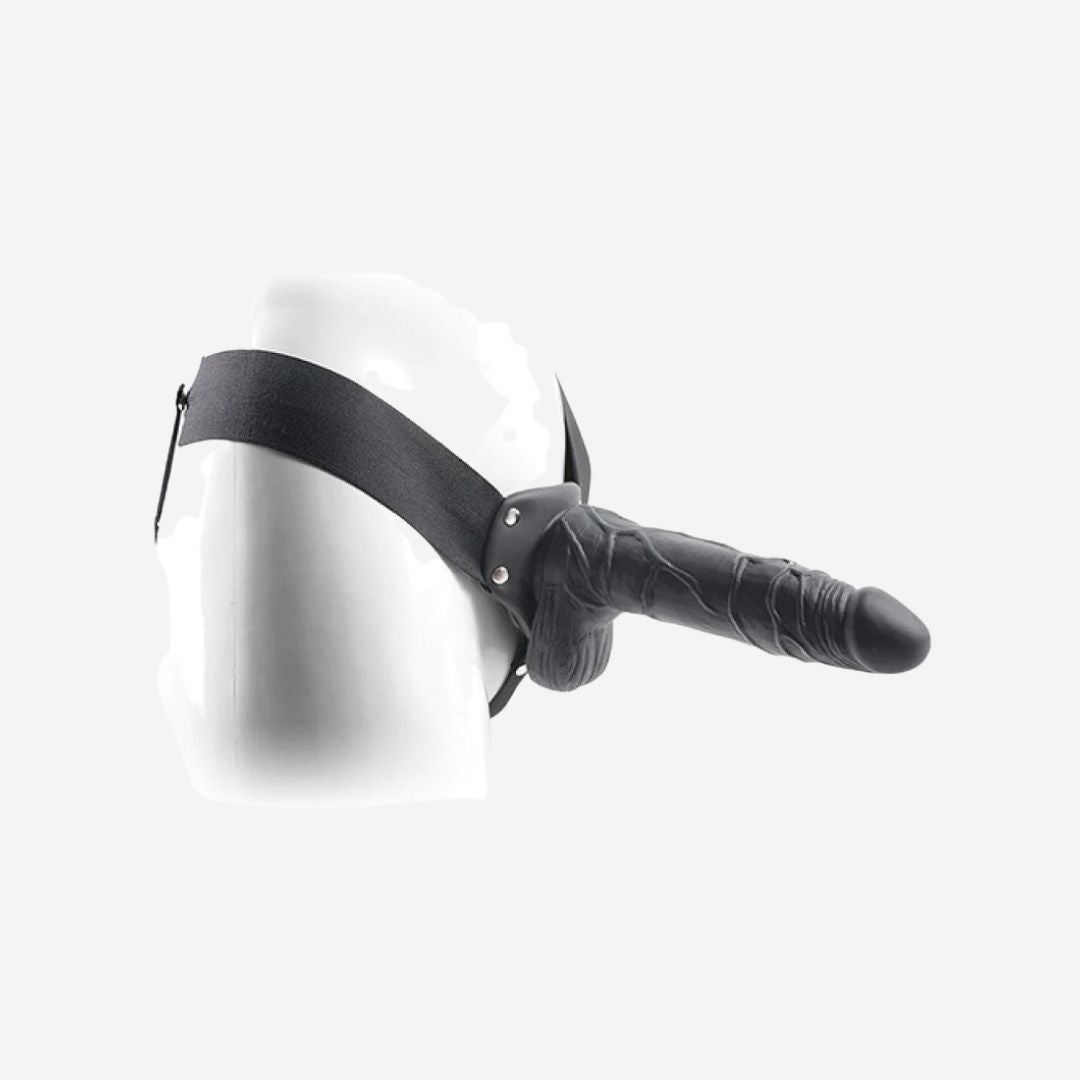 sexy shop Strap On Vibrante Privo Di Ftalati Pvc Nero Lunghezza 20.5cm per 5cm Real - Sensualshop toys