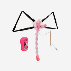 sexy shop Vibratore a Distanza Vagina Clitoride Ano Strap On Con Cinghia Elastica Farfalla - Sensualshop toys