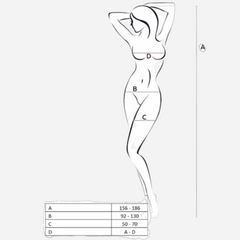 sexy shop Bodystocking Passion Woman BS046 Black Taglia Unica - Sensualshop toys