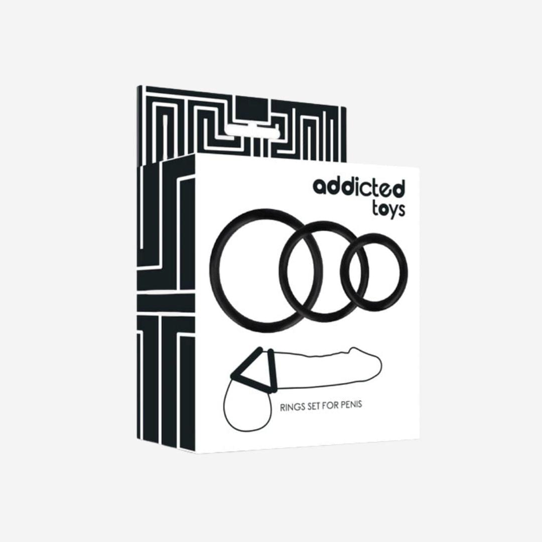 sexy shop 3x Anelli Per Erezione Mantiene e Ritarda L'Erezione Rings Addicted Toys - Sensualshop toys