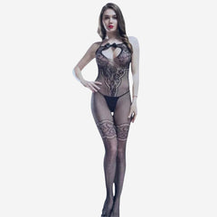 sexy shop Bodystocking Nero Taglia Unica NY7013 Enfatizzate Connessione Strappy - Sensualshop toys