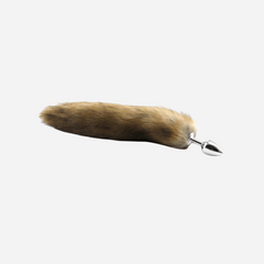 sexy shop Plug Long Fox Tail in Acciaio ed Eco-Pelliccia Marrone - Sensualshop toys