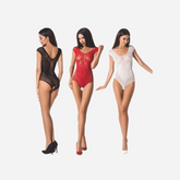 Body Passion Erotico Line Forato Con Ricami Ampie Scollature Davanti e Dietro Prodotto in Italia. Taglia Unica O/S