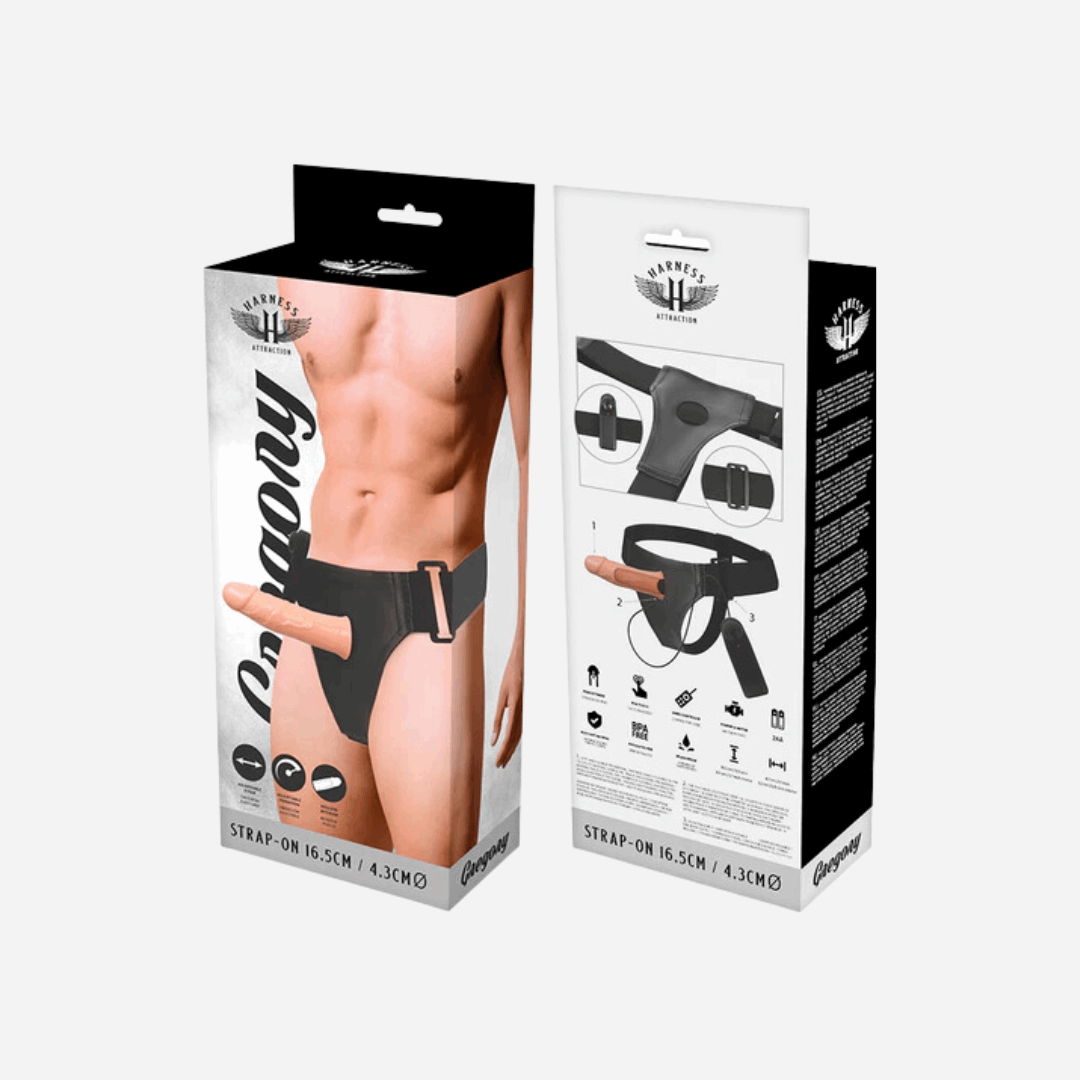 sexy shop Vibratore Strap-On Gregory Con Fascia -  16.5 X4.3 CM + Bendina In Omaggio - Sensualshop toys