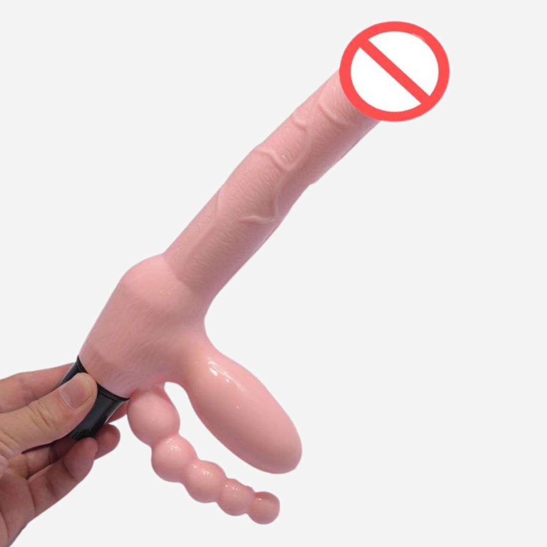 sexy shop Vibratore In Silicone Materiale TPR Colore Rosa Dimensioni 25.4cm e 3.2cm Doppia Penetrazione - Sensualshop toys