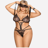 intimo Sublime Nerto Queen Plus Teddy E Blindfold Taglia Grande Elastica
