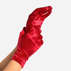 Guanti In Raso Rosso Satinato Leg Avenue