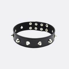 sexy shop Collare Spikes Collar Black Materiale Ecopelle Nero 43cm - Sensualshop toys