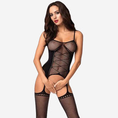 sexy shop Bodystocking Piccante G314 Design Sexy Nero Taglia: S/M/L - Sensualshop toys
