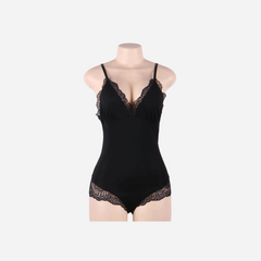 sexy shop Body Sexy Teddy Motivo a Fiori Spalline Regolabili Lingerie Regina Nero S/M 95% Poliestere 5% Elastan - Sensualshop toys