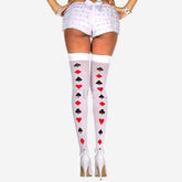 sexy shop Calze Bianche Coprenti con Simboli Carte Taglia Unica 0/S - Sensualshop toys