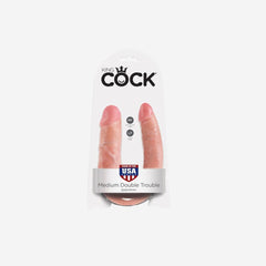 sexy shop Dildo Realistico King Cock Doppia Penetrazione Impermeabile Flessibile Lungo 15.2Cm x 4.1Cm Piccolo 11.4Cmx 3.3Cm - Sensualshop toys