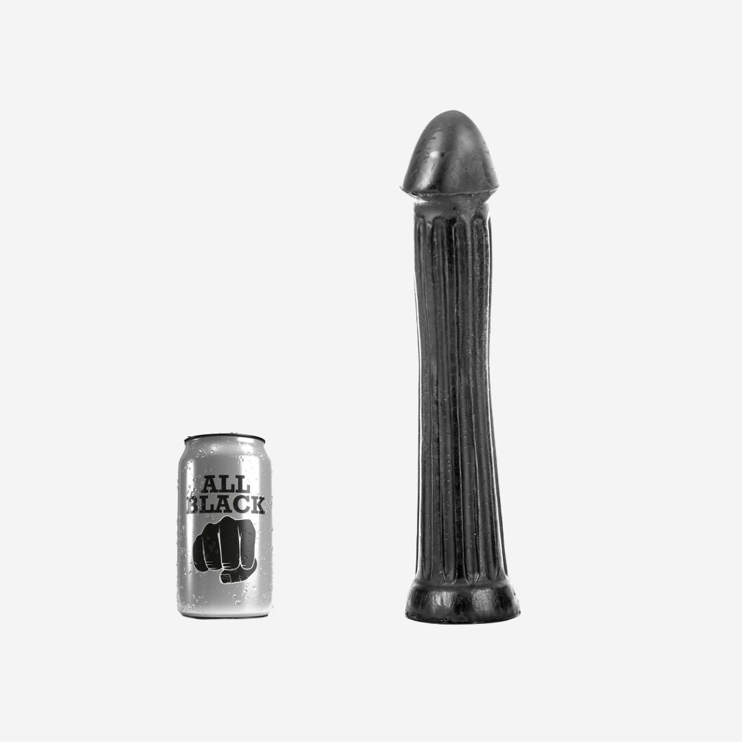 sexy shop Dildo Realistico Morbido Con Rilievi Flessibile Con Ventosa In Pvc 31cm Nero - Sensualshop toys