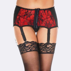 sexy shop Reggicalze Con Inserti In Pizzo e Perizoma - Sensualshop toys