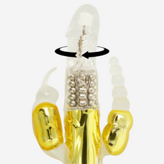 sexy shop Rabbit Vibratore Multifunzione Tripla Stimolazione Ohmama Golden - Sensualshop toys