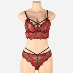 Completo Intimo Subblime Rosso Pizzo M