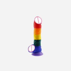 sexy shop Dildo Realistico Con Ventosa Color Arcobaleno 21 cm - Sensualshop toys