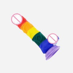 Dildo Realistico Con Ventosa Color Arcobaleno 21 cm