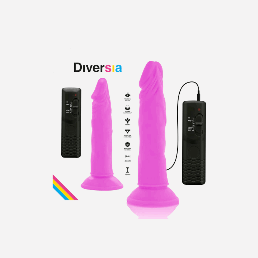Dildo Vibrante Flessibile Diversia 23 cm Viola
