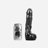 sexy shop Pene Realistico All Black Materiale PVC Misure Inseribili 18 x 3,5 cm - Sensualshop toys
