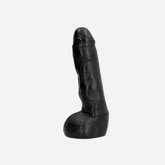 sexy shop Pene Realistico All Black Materiale PVC Misure Inseribili 18 x 3,5 cm - Sensualshop toys