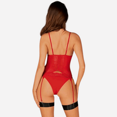 Corsetto E Perizoma Obsessive Rosso M/L