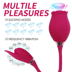 sexy shop Rosa Succhia Clito e Ovulo Vibrante in Silicone Morbido e Sicuro 10 modalità di Aspirazione e 10 Modalità di Vibrazione - Sensualshop toys