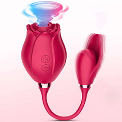 sexy shop Rosa Succhia Clito e Ovulo Vibrante in Silicone Morbido e Sicuro 10 modalità di Aspirazione e 10 Modalità di Vibrazione - Sensualshop toys