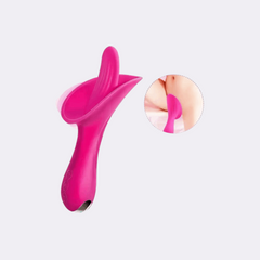 sexy shop Vibratore A Forma di Lingua Vibrante Amelie 10 Modalità di Vibrazione Rosa Shocking - Sensualshop toys