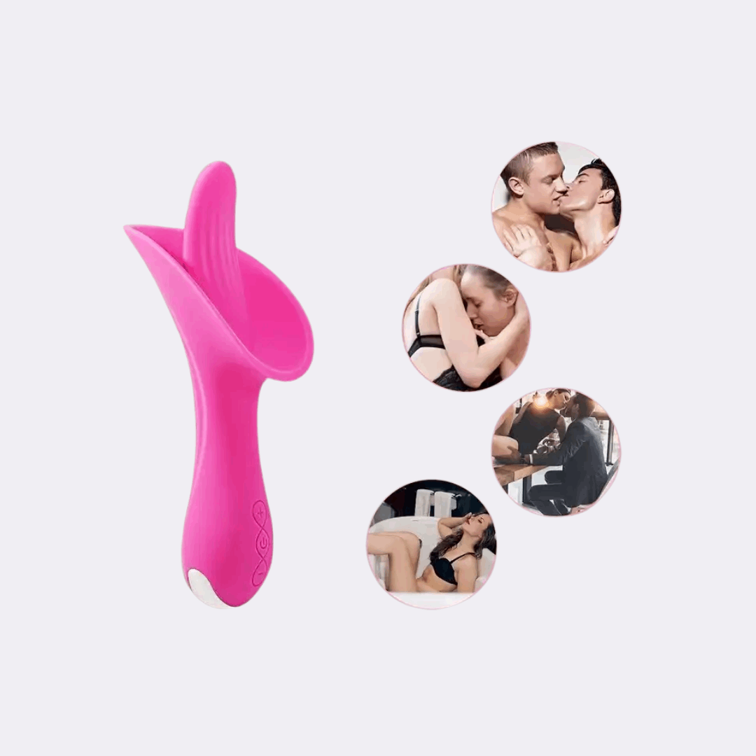sexy shop Vibratore A Forma di Lingua Vibrante Amelie 10 Modalità di Vibrazione Rosa Shocking - Sensualshop toys