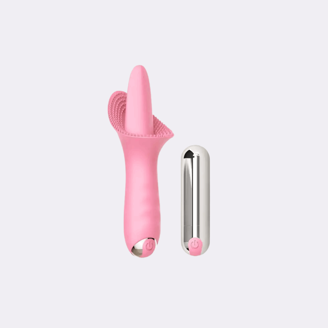 sexy shop Vibratore A Forma di Lingua Vibrante Amelie 10 Modalità di Vibrazione Rosa Shocking - Sensualshop toys