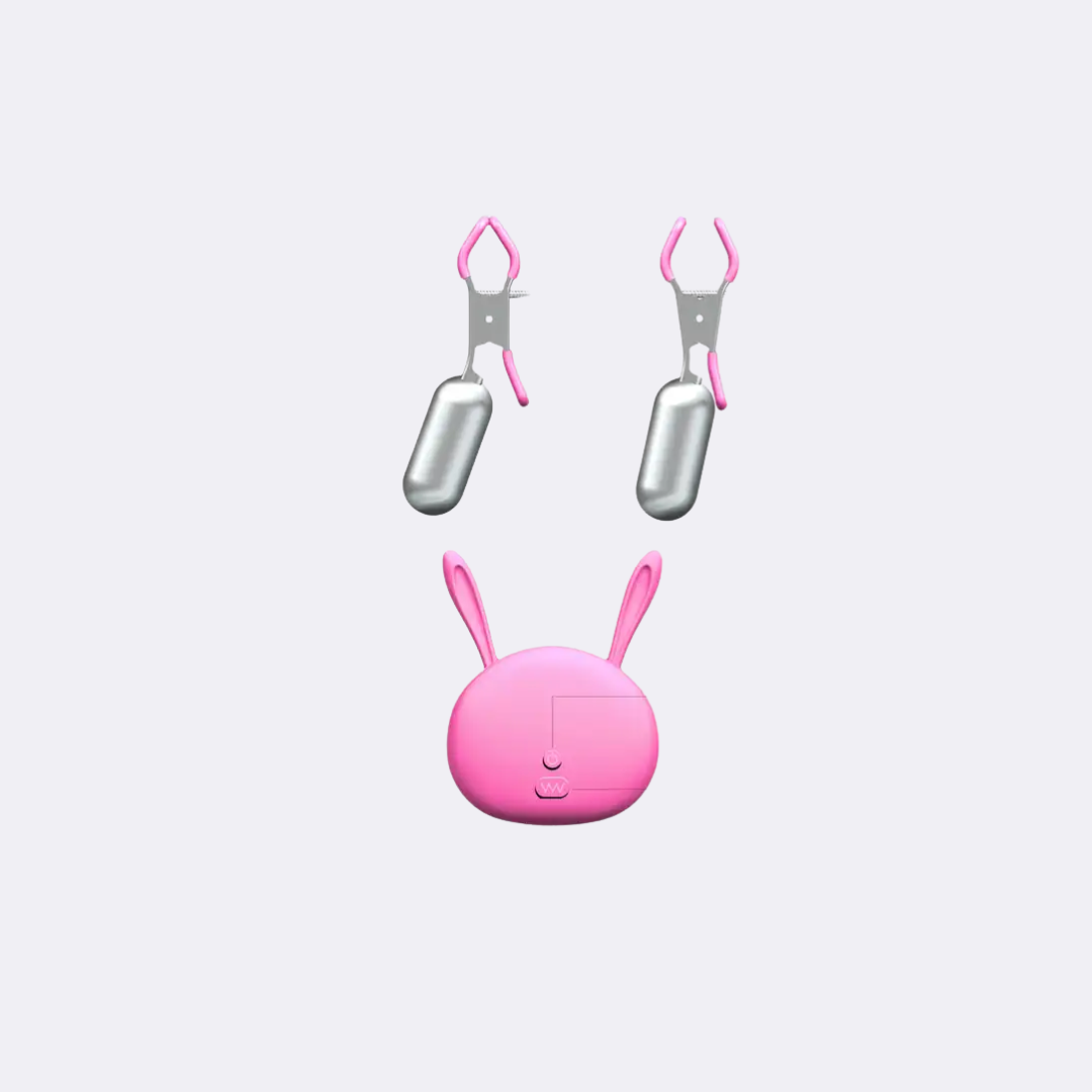 sexy shop Morsetti Per Capezzoli Vibrante + Ovulo Vibrante + Telecomando Waterproof Rosa - Sensualshop toys