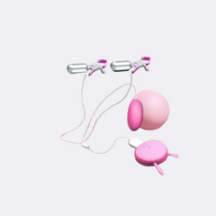 sexy shop Morsetti Per Capezzoli Vibrante + Ovulo Vibrante + Telecomando Waterproof Rosa - Sensualshop toys