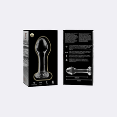 NEBULA SERIES BY IBIZA - MODELLO 2 PLUG ANALE VETRO BOROSILICATO TRASPARENTE 11 CM -O- 3.5 CM