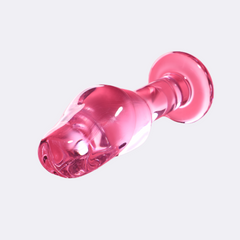NEBULA SERIES BY IBIZA - MODELLO 6 PLUG ANALE VETRO BOROSILICATO ROSA 12.5 CM -O- 4 CM