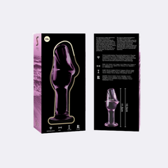 NEBULA SERIES BY IBIZA - MODELLO 6 PLUG ANALE VETRO BOROSILICATO ROSA 12.5 CM -O- 4 CM