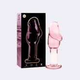 NEBULA SERIES BY IBIZA - MODELLO 6 PLUG ANALE VETRO BOROSILICATO ROSA 12.5 CM -O- 4 CM