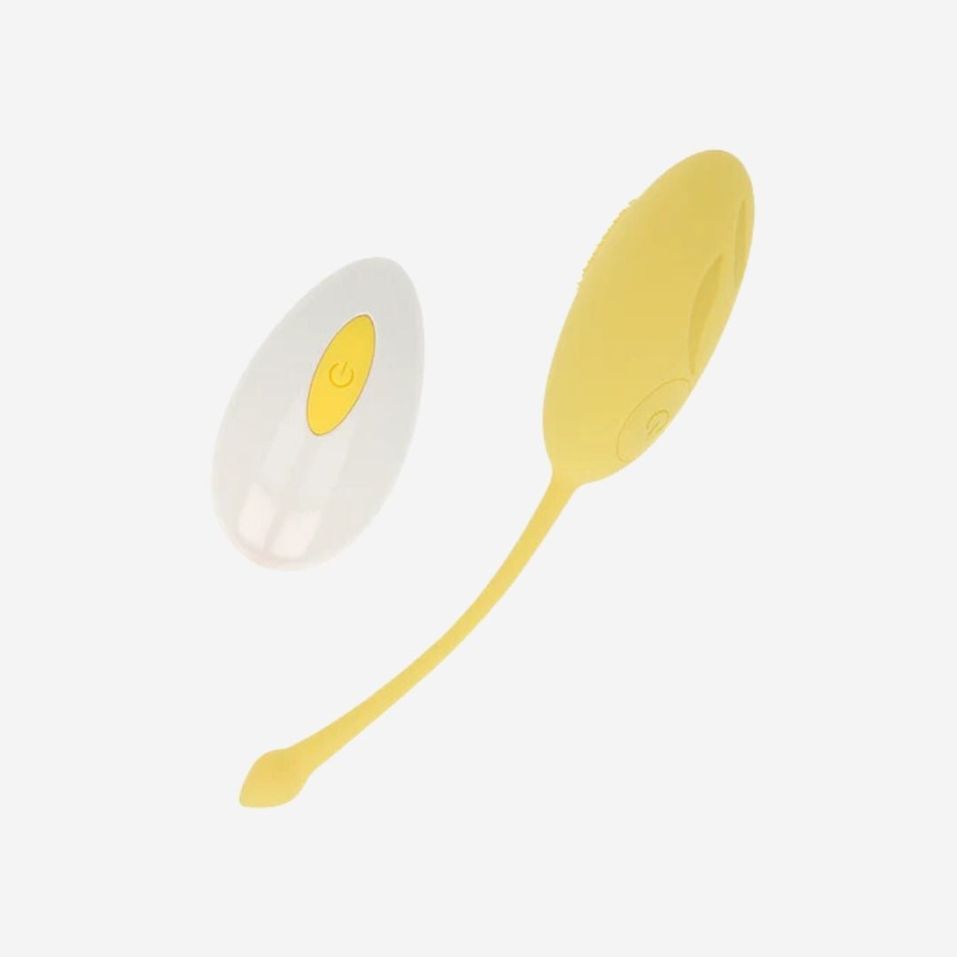 sexy shop Ovulo Con Telecomando Textured Giallo OHmama 10 Modalità Di Vibrazione USB Ricaricabile - Sensualshop toys