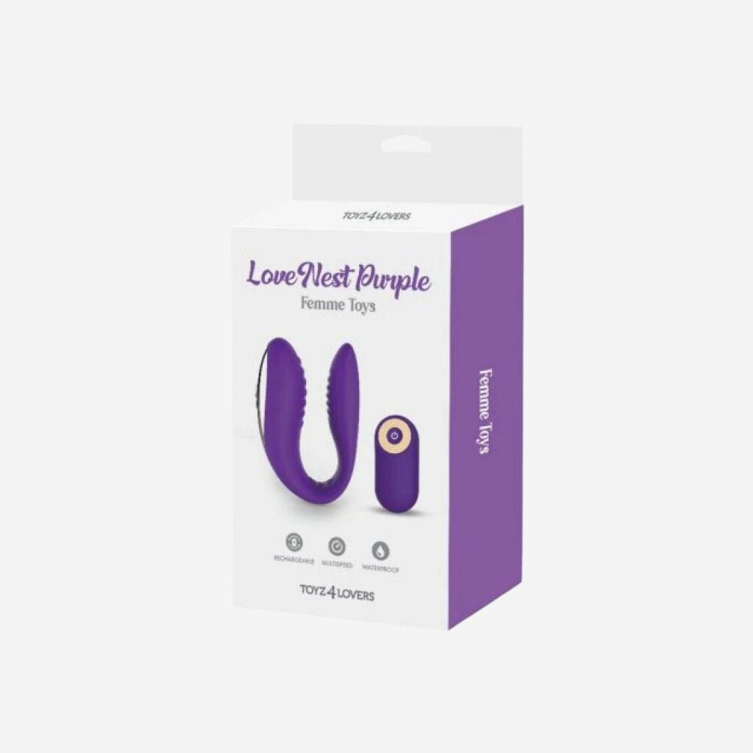 sexy shop Massaggiatore Love Nest Purple Toyz4Lovers 10cm Diverse Modalità Di Vibrazione Batteria: 1x Ricaricabile inc - Sensualshop toys