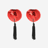 sexy shop Copri Capezzoli Coquette Chic Desire Rosse - Con Nastro Adesivo - Sensualshop toys