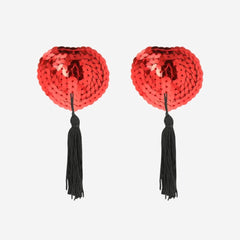 sexy shop Copri Capezzoli Coquette Chic Desire Rosse - Con Nastro Adesivo - Sensualshop toys