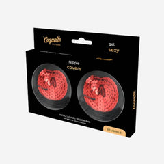 sexy shop Copri Capezzoli Coquette Chic Desire Rosse - Con Nastro Adesivo - Sensualshop toys