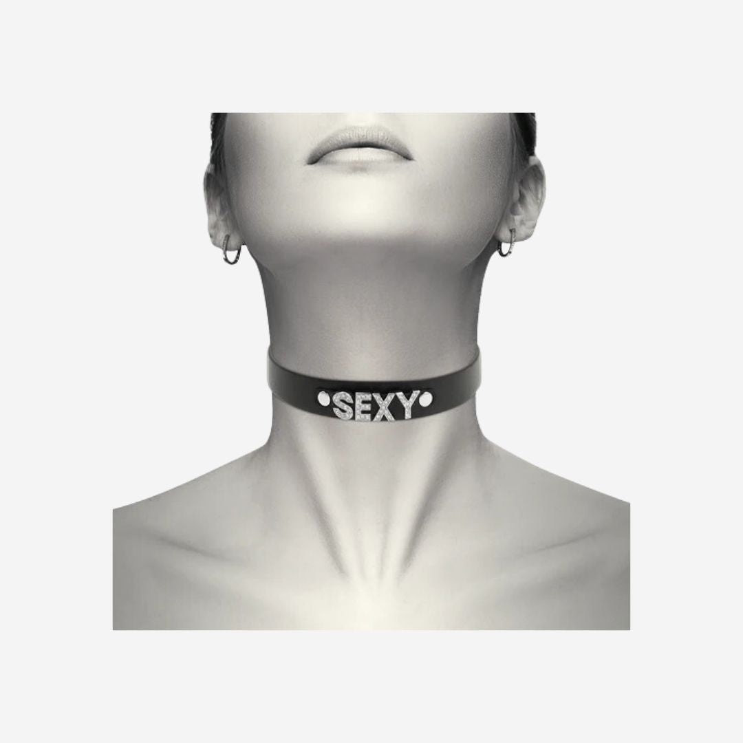 sexy shop Collare Bondage Nero - Chic Desire In Pelle Vegan Sexy - Sensualshop toys