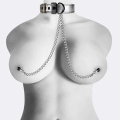 sexy shop Collare e Pinze Argento Metallic Silver Bondage Fetish - Sensualshop toys