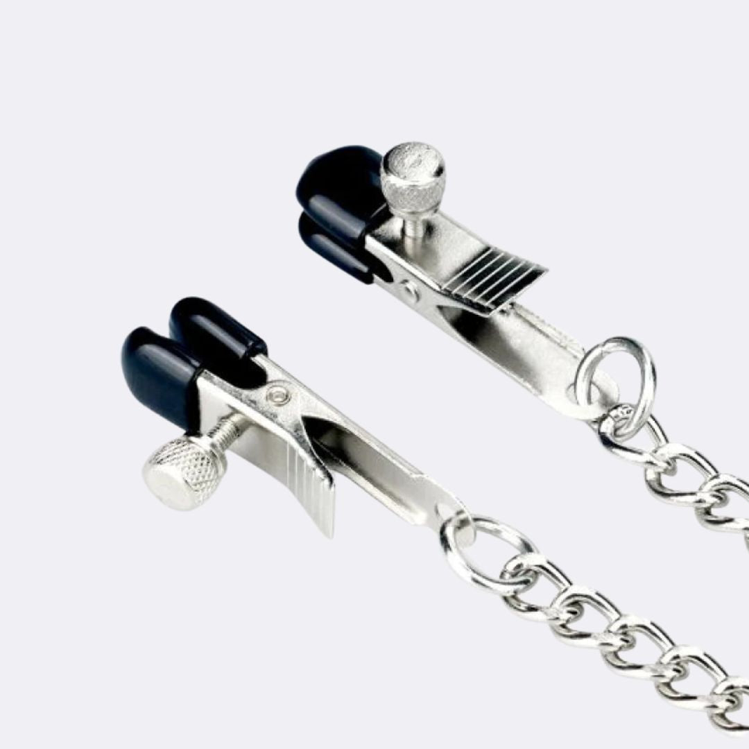 sexy shop Collare e Pinze Argento Metallic Silver Bondage Fetish - Sensualshop toys