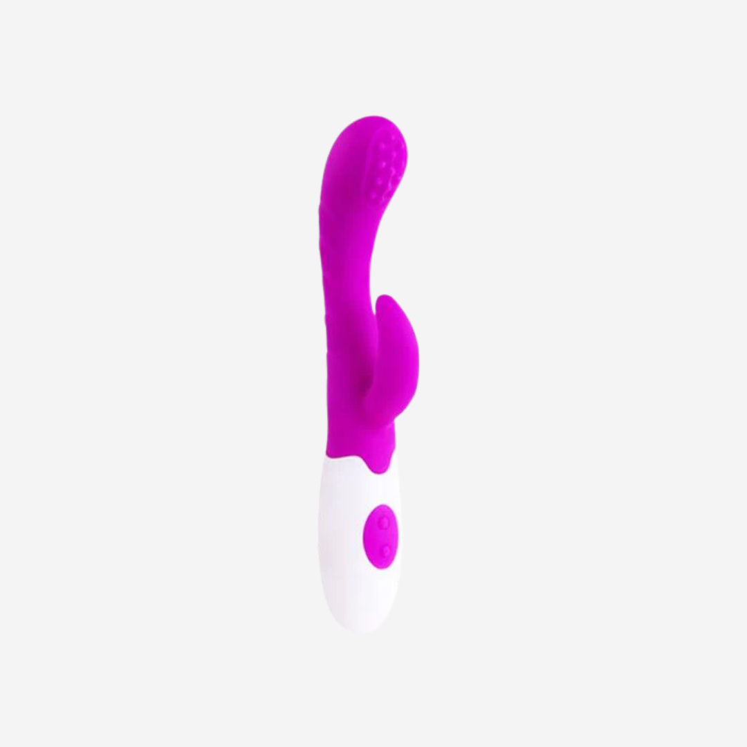 Vibratore100% silicone Ergonomico 20 cm x 2,8 cm Viola e Bbianco Pretty Lover Arthur