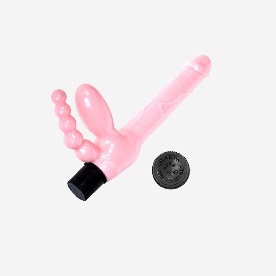 sexy shop Vibratore In Silicone Materiale TPR Colore Rosa Dimensioni 25.4cm e 3.2cm Doppia Penetrazione - Sensualshop toys